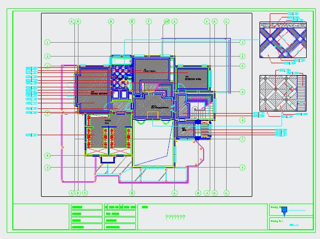 三层欧式豪华庄园别墅室内装修cad设计图（含效果图）_图1