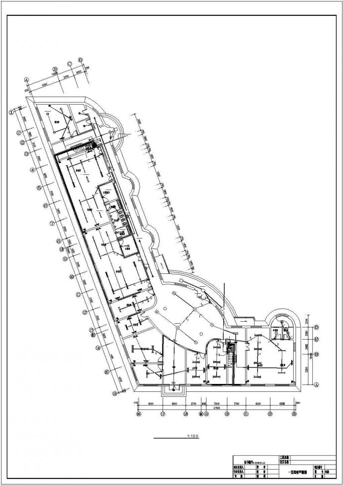 某村三层幼儿园建筑CAD施工图_图1