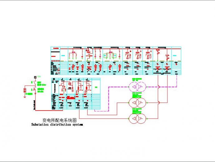 某地区变电所建筑电气设计配电系统图_图1