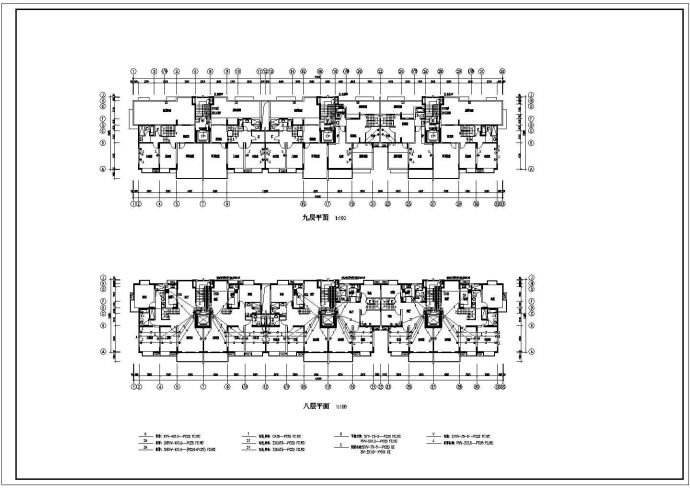 某小区八层住宅楼弱电平面图（共18张图纸）_图1