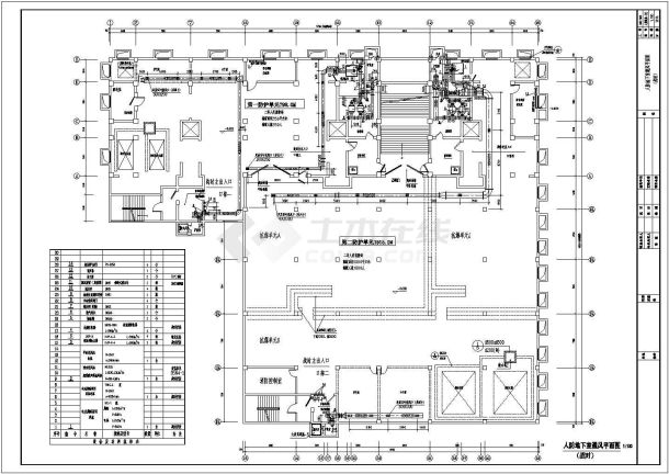 青岛市某综合楼地下室通风CAD布置图-图一