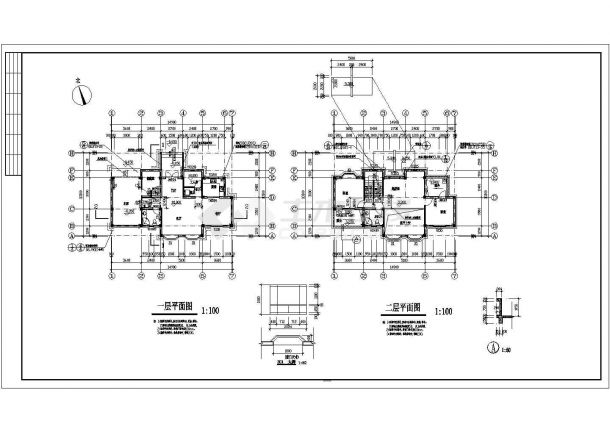 三层欧式风格私人别墅建筑设计施工图-图二