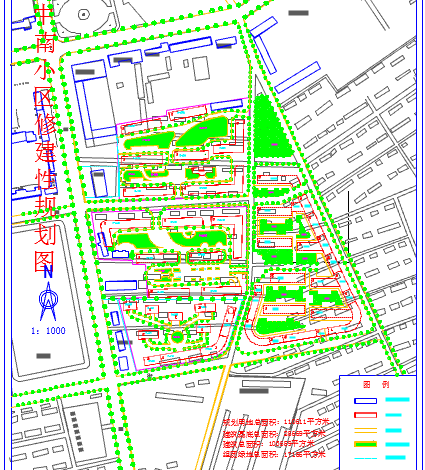 某地小区修建性规划cad图（含图例）-图一