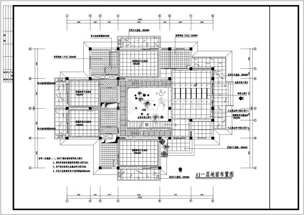 多层现代风格别墅建筑平面设计施工图-图二