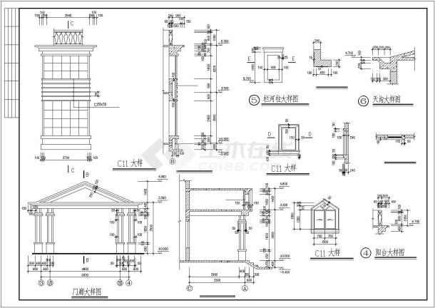 某三层坡屋顶别墅建筑设计施工图纸-图一