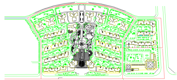 某地区小型中央花园规划cad设计图纸-图一