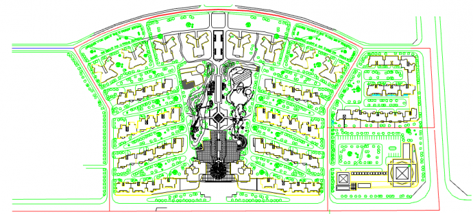 某地区小型中央花园规划cad设计图纸_图1