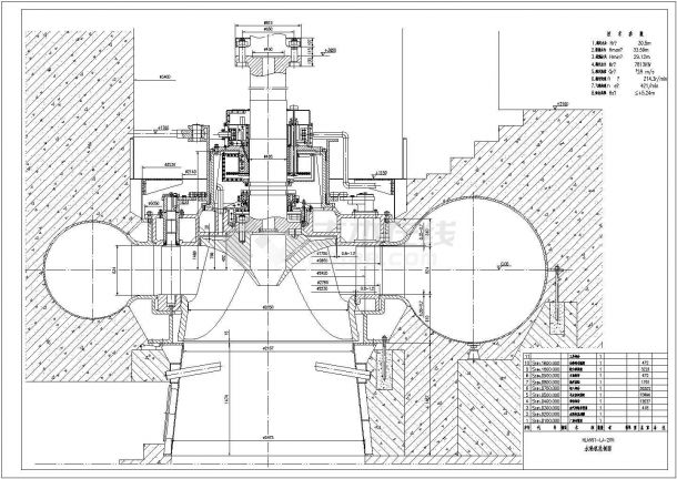 某地区水轮机电气设计总剖面示意图-图一