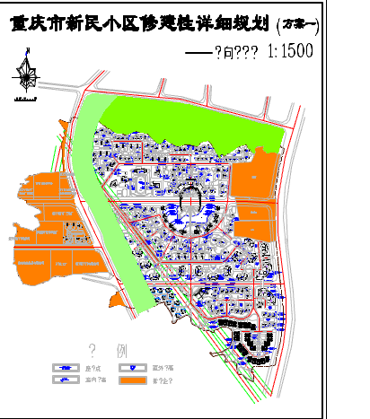 重庆新民小区园林景观规划cad设计图_图1