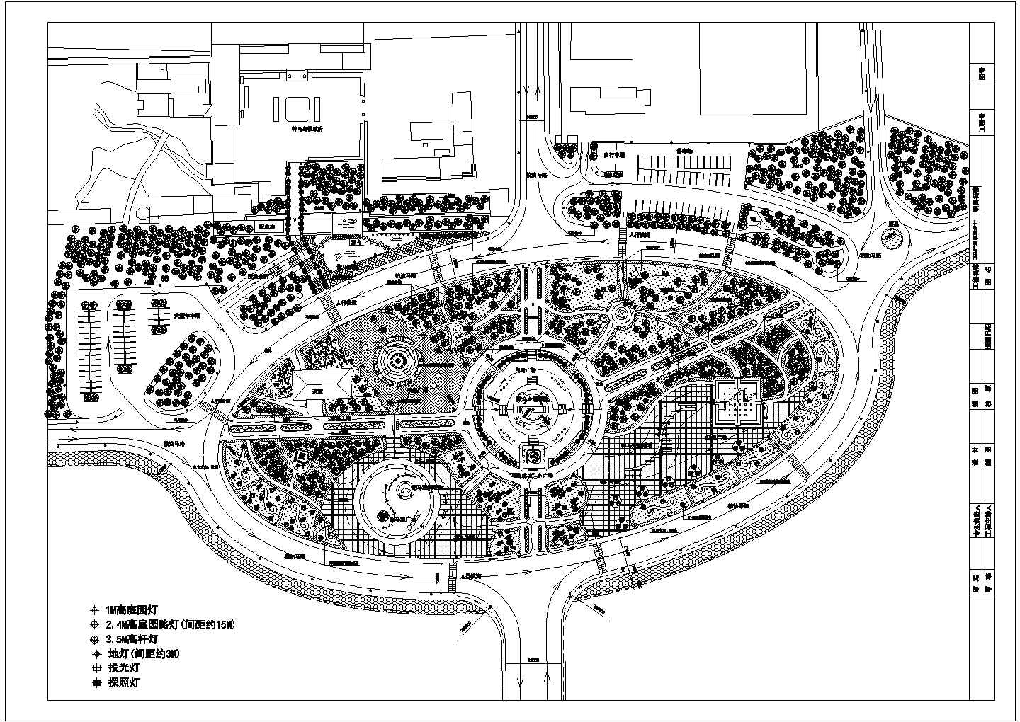 某地中心广场景观规划设计平面图纸