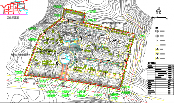 某地区小型住宅园林景观设计总平面图（共4张）-图一