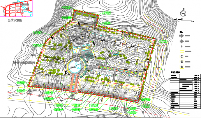 某地区小型住宅园林景观设计总平面图（共4张）_图1