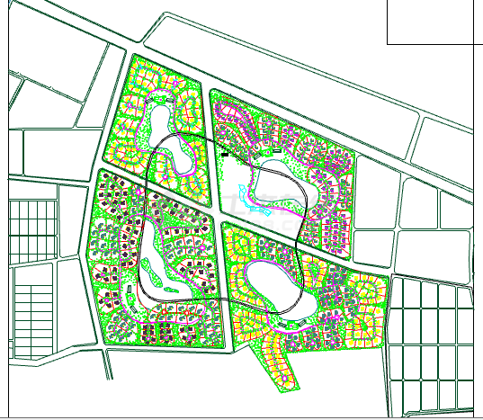 某地区小型涿州别墅区规划cad设计图-图一