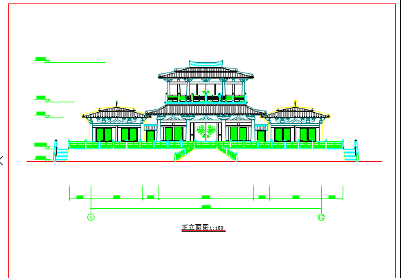 某地区小型汉代庄王阁建筑方案图（共4张）
