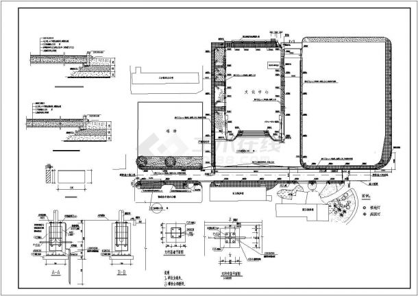 某地区小型会议中心平面绿化cad施工套图（共10张）-图二