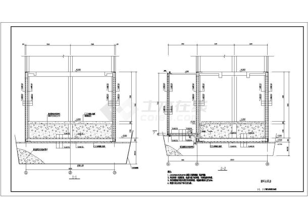 某抗浮泵房结构设计cad图，共3张-图一