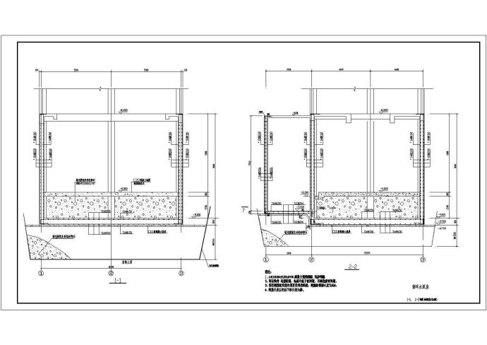 某抗浮泵房结构设计cad图，共3张_图1