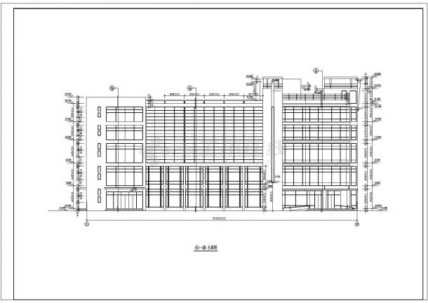 五层现代化综合楼建筑施工图纸-图二
