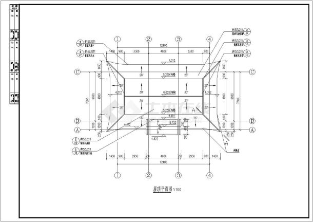 仿古卫生间全套建筑结构施工图-图二