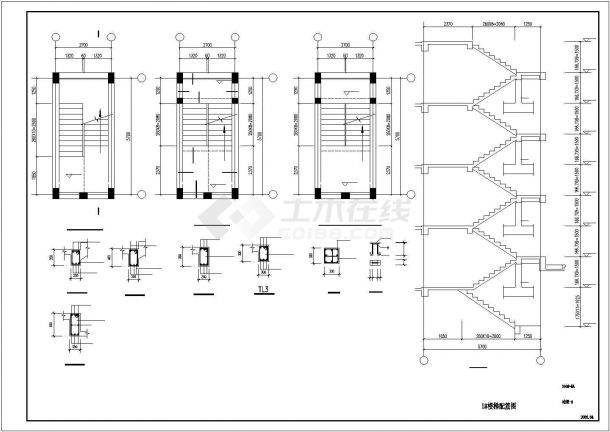 某框架住宅楼梯结构节点构造详图-图二