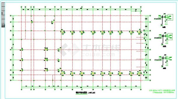 钢结构4S店施工图纸cad（设计齐全）-图一