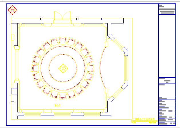 超奢华圆形餐桌家庭宴会厅装修设计cad图（含效果图）
