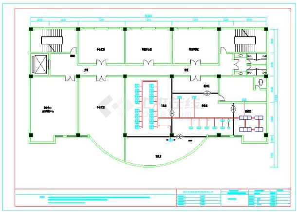 机房工程成套平面cad方案设计图-图一
