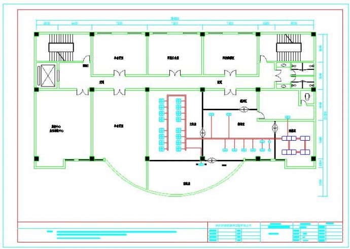 机房工程成套平面cad方案设计图_图1