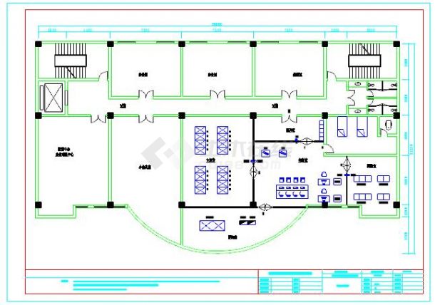 机房工程成套平面cad方案设计图-图二