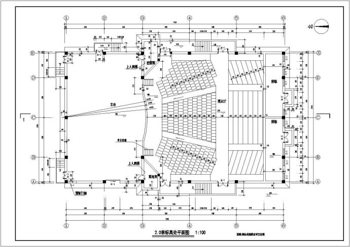 小型剧场影剧院演艺中心建筑cad设计施工图（带2米及5米高平面图）_图1