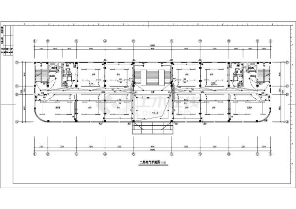 全套多层办公楼强电施工cad图-图二