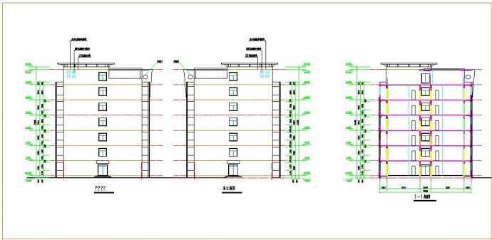 厂区宿舍楼建筑设计CAD图纸_图1