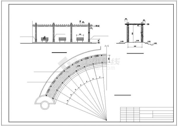 花园弧形花架CAD参考图-图二