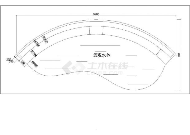 某公共场所跌水景墙施工图-图二