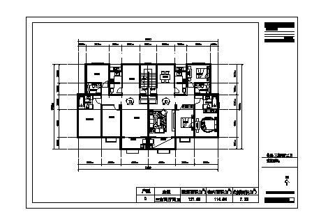 山东临沂沂南项目-多层-121.81㎡-三房两厅户型图-图一