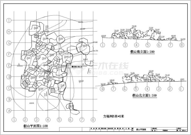 某公园假山基础平面图-图一