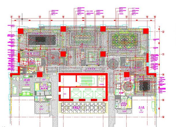 五星酒店总统套房装修设计cad平面施工图-图一