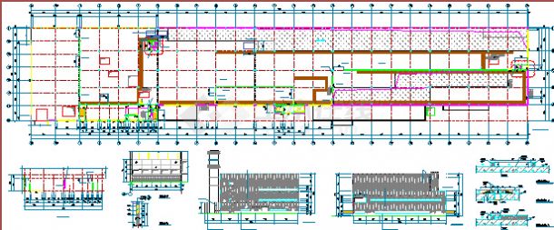 四万平方米三层框架涂装车间厂房建筑全套cad施工图（说明齐全）-图二