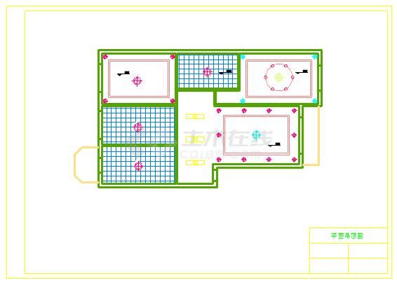 三居室室内装修设计CAD方案图纸-图二