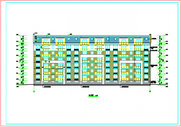 某七层框架结构坡屋顶住宅楼建筑CAD施工设计图（多种大样图）-图二