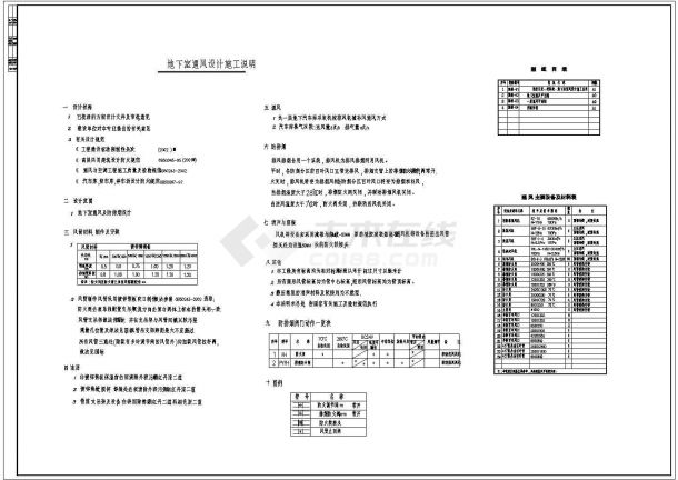 某商城地下室通风结构图纸-图一