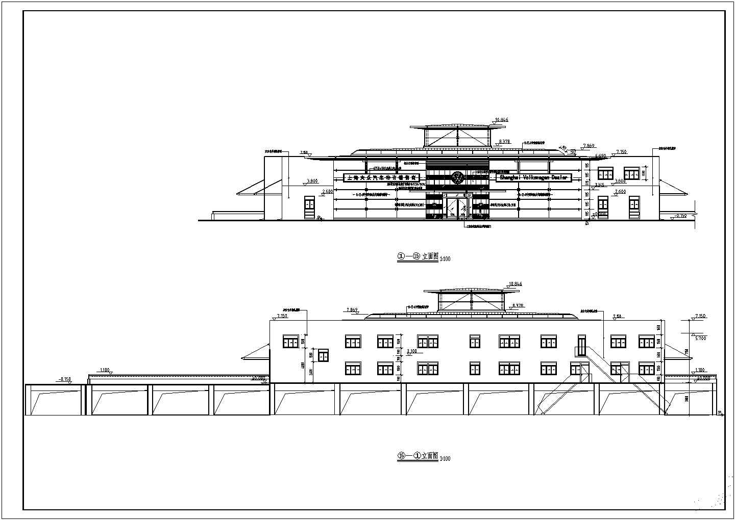 某单层大型汽车展厅建筑设计图纸（共9张）