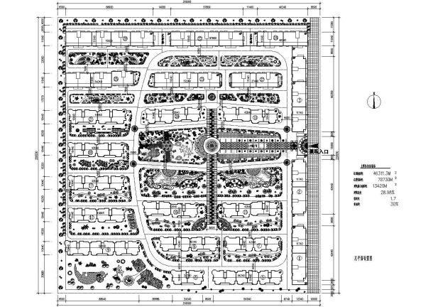 某住宅小区环境景观规划平面图-图一