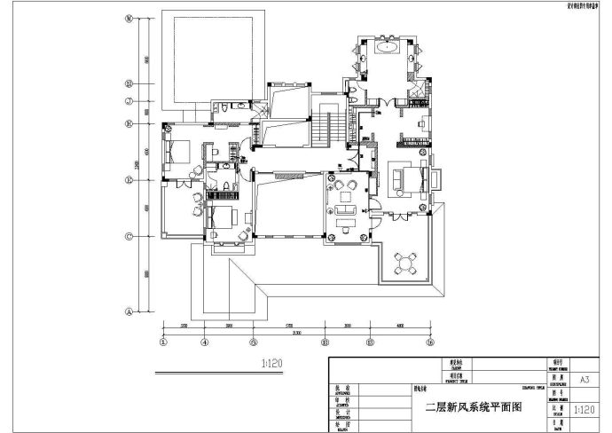 石首市某别墅新风系统布置图_图1