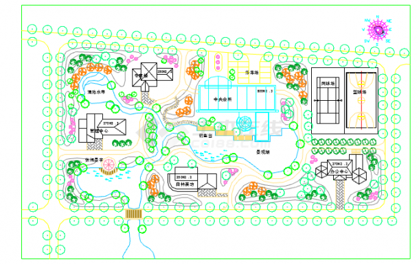 某地休闲中心园林景观规划cad设计图-图一