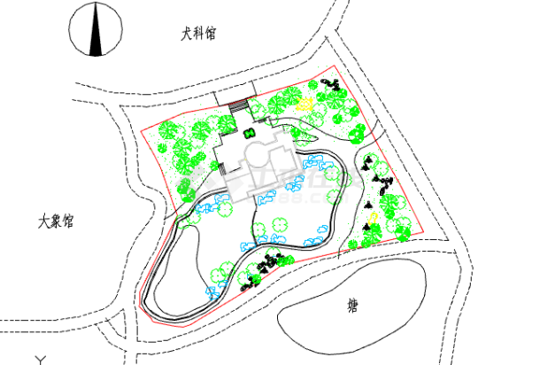 某地区小型犀牛馆cad设计规划图-图一