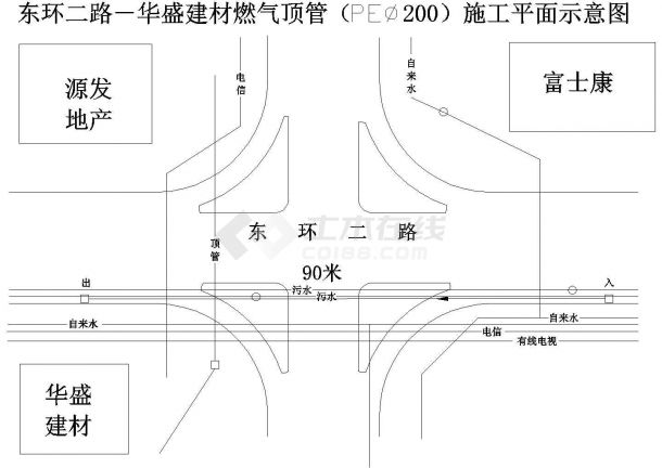 导向钻铺管施工CAD图纸-图一