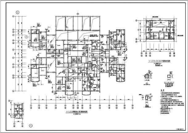 某市医院框架建筑结构设计施工图纸-图二