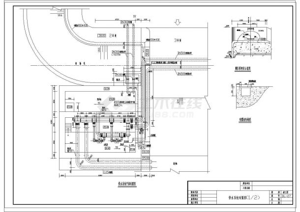 [湖南]水泵房供水系统施工cad图-图一