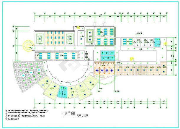 某办公楼装饰装修设计cad施工图-图二